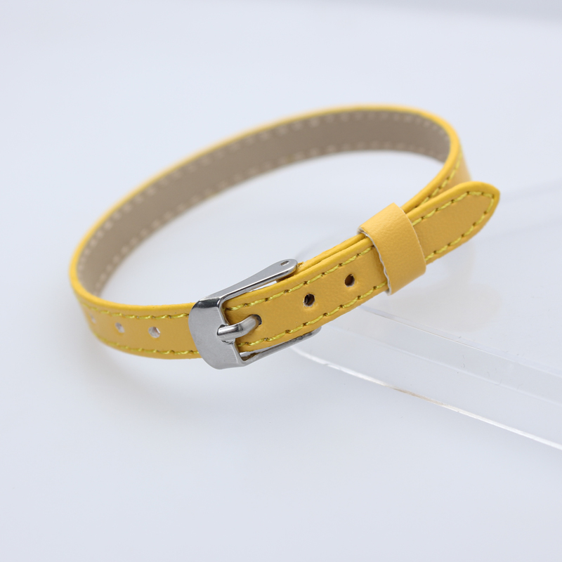 Nueva pulsera de cuero PU de 8mm para dijes deslizantes, pulsera con letras, Collar para mascotas, accesorios DIY, fabricación de joyas para mujer: Rosa