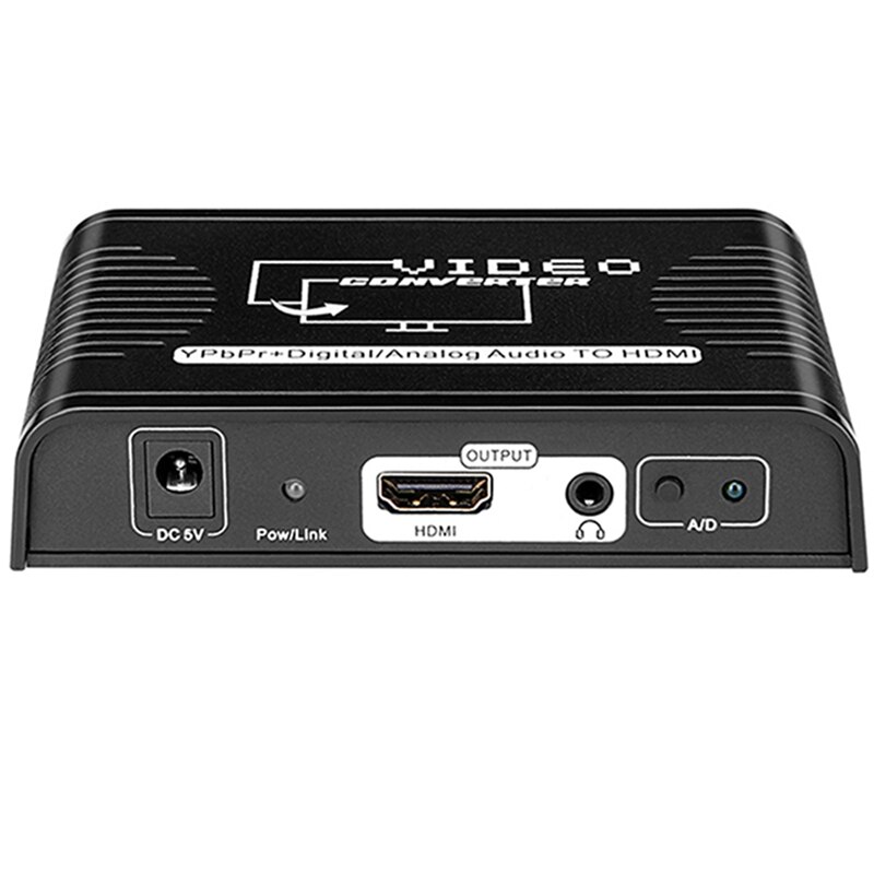 5 rca ypbpr komponent til hdmi/wii /ps3/ps4// hdtv video o omformer adapter med strømadapter -eu plugg