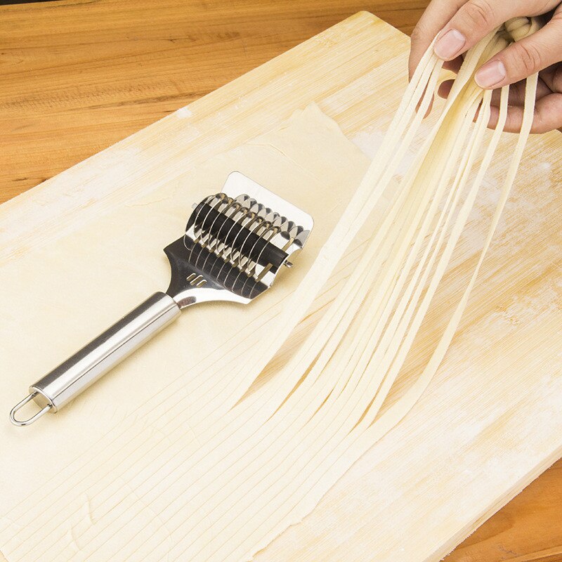 Rvs Spaghett Noodle Maker Rooster Roller Docker Deeg Cutter Tool Keuken Helper Diy Deeg Snijgereedschap # T2P