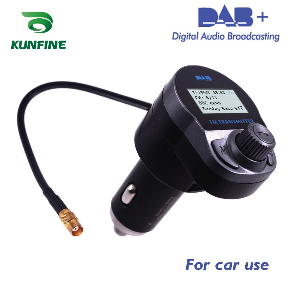 Universal car DAB radio DAB+ Receiver BT music Wireless player with FM Transmitter Receive phone calling phone Charger