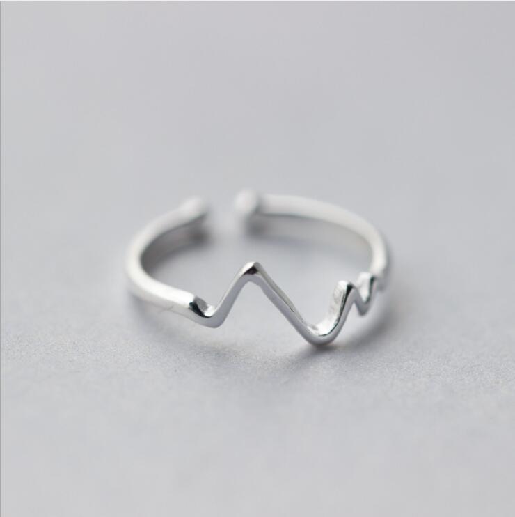 2022 Simple Open Rings for Women Girls Geometric Whale Tail Leaf Bar Heartbeat Plane Finger Ring Jewelry anel: SYJZ006