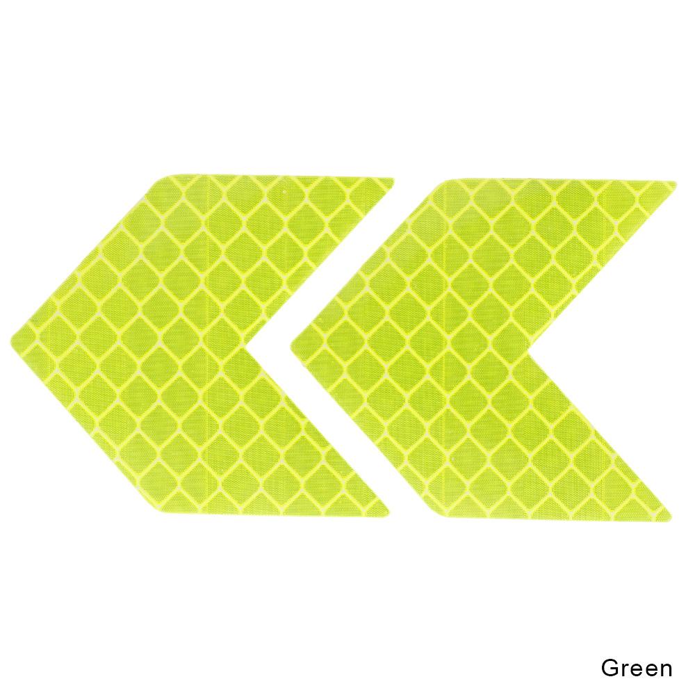 4PCS Car Warning Reflective Sticker Decals Luminous Sticker Traffic Safety Mark Arrows Pattern Motorcycle Auto Tail Bar Bumper: green