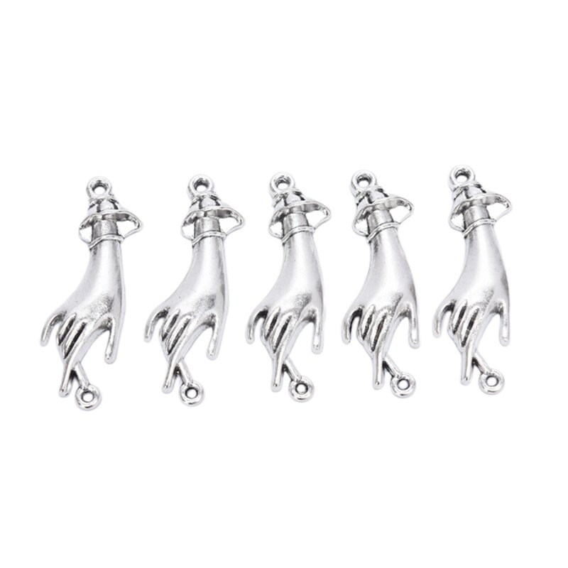 10Pcs Antiek Zilver Hand Connector Sieraden Bevindingen Bedels Voor Sieraden Maken Hand Connector Charmes: 1