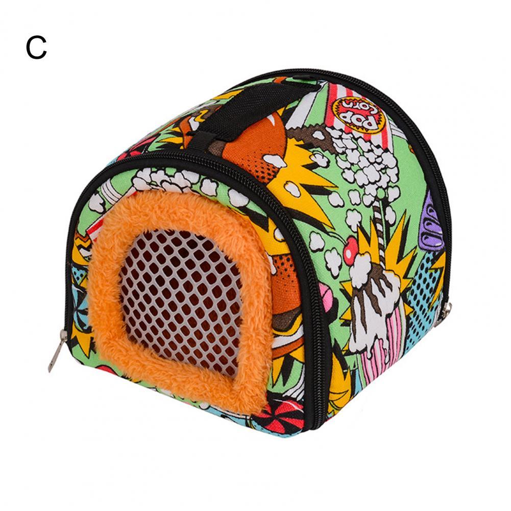 Small Animal Carrier Portable Hedgehog Travel Bag Bed House Keep Warm Ultralight Rabbit Hamster Outdoor Pet Travel Bag:  C