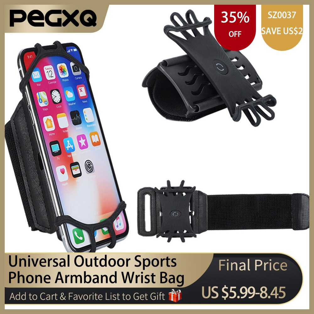 Swivel Arm Met Mobiele Telefoon Houder Universele Buitensporten Telefoon Holder Armband Pols Case Voor Gym Running Telefoon Zak Arm band