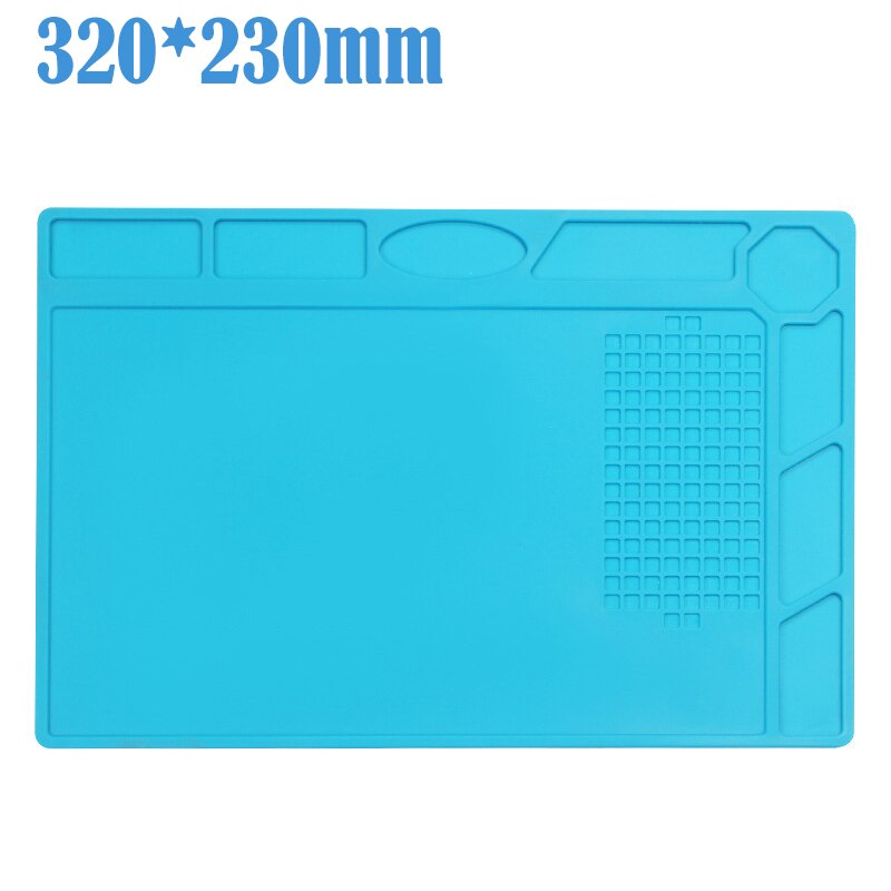 300*200mm Insulation Pad Heat-Resistant Silicon Soldering Mat Work Pad Desk Platform Solder Rework Repair Tool Station: White