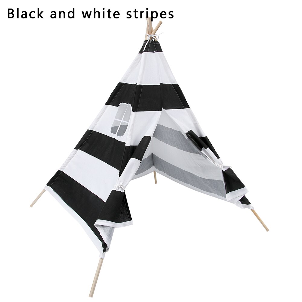 Kinderen Spelen Huis Canvas Teepee Indian Speelgoed Tent Kinderen Wigwam Indoor Outdoor Huishoudelijke Home Decor: type 2-black