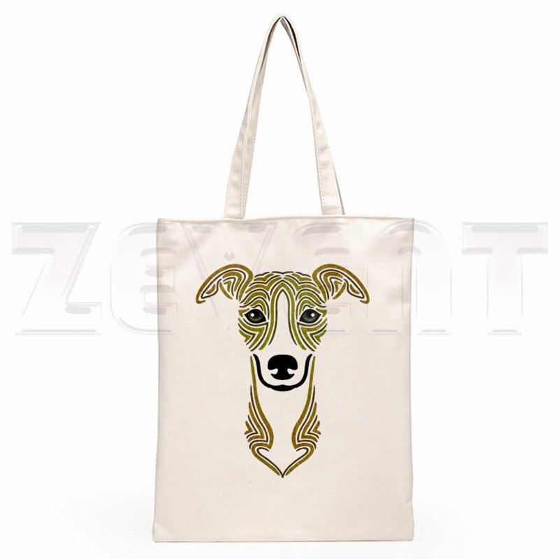 Greyhound Hund Leinwand Tasche Frauen Mädchen Einfache Große Kapazität Lagerung Handtasche Schulter Tasche Tote Reusable Student Bookbag: C