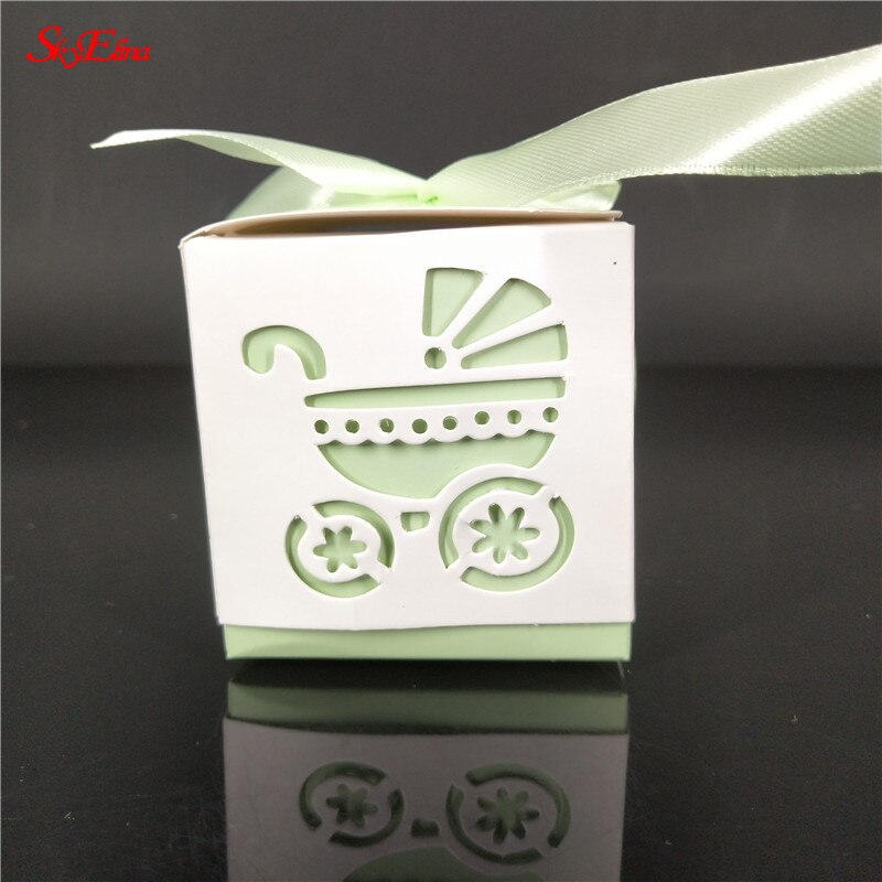 50Pcs box wedding dragees Vlinder Bonbondoos verpakking Huwelijkscadeau Dozen Chocolade Doos Voor Gasten Party Bruiloft Decoratie 6Z: light green / 10pcs