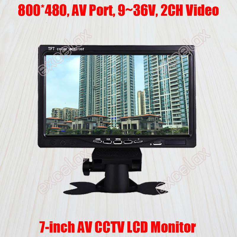 7-Inch 800x480 AV Poort 2CH Video Analoge Monitor 7 "Kleuren TFT LCD Display voor CCTV surveillance Security Camera