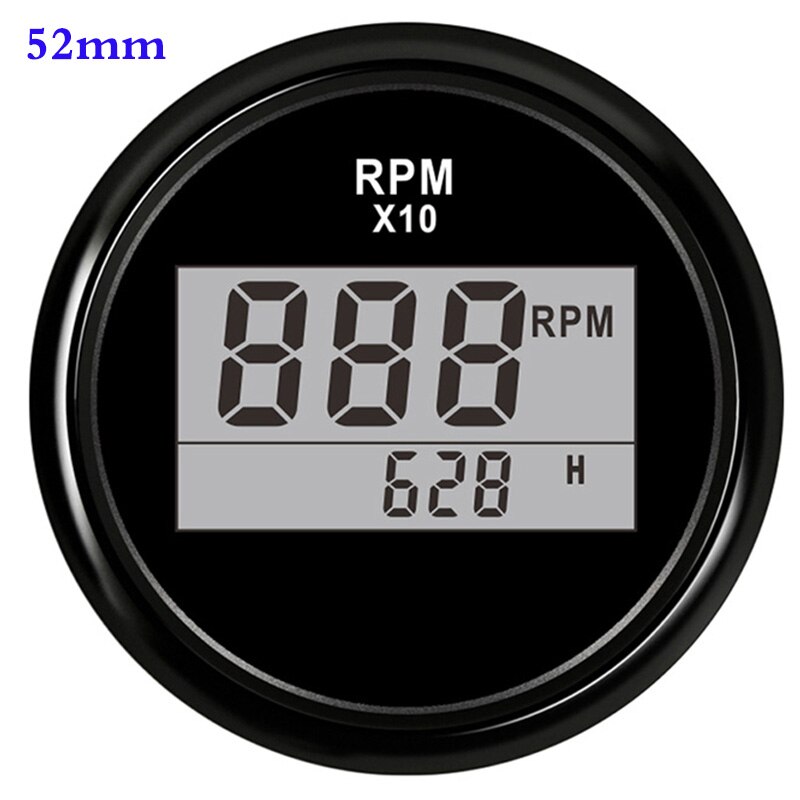 6000 8000 Rpm Tachometer Tacho Meter Gauge Hourmeter 12V/24V 85mm Toerenteller 12v Hour Meter Sensor For Marine Boat Car Truck: 52MM Diameter BN