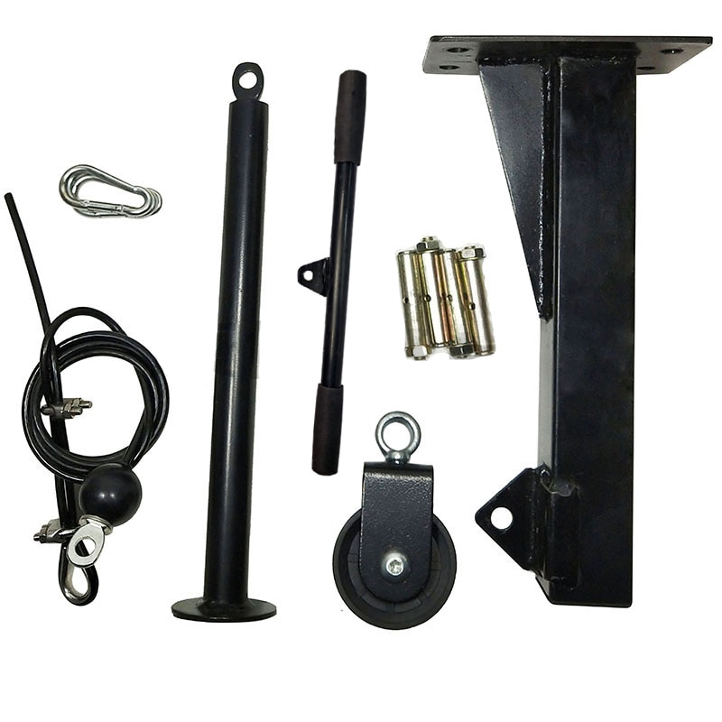 Gym Wall Mounted Fitness DIY Pulley Cable Machine Blaster Trainer With Pulley Attachments Biceps Triceps Workout Pull Down Rope