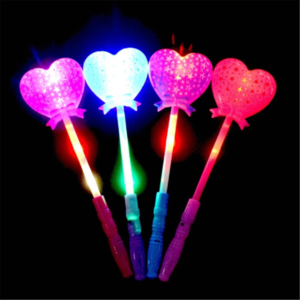 Novelty Heart-shaped led light toys Magic Wand led lighting toys flashing glowing Light Up Wands Luminous Toys
