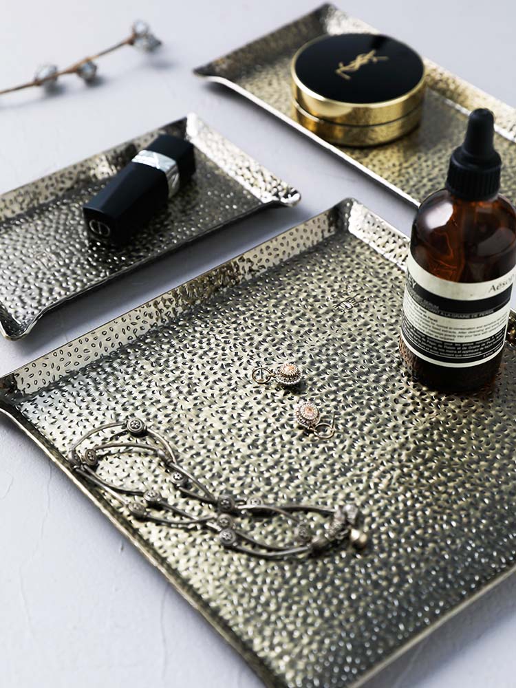 Metal Square Plate Tableware Serving Platter Dinner Vintage Stainless Steel Plate Talerze Obiadowe Serving Tray BK50SC