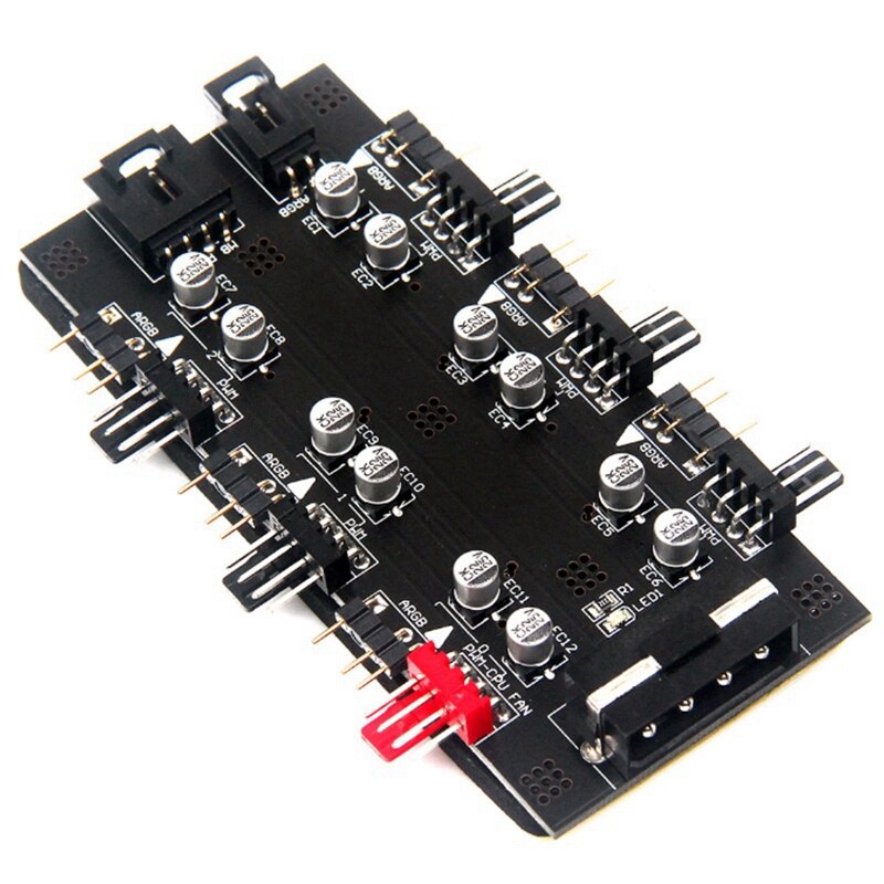 IDE/SATA 1 à 6 voies PWM/ARGB HUB Ports 4Pin ventilateur de refroidissement répartiteur câble PC boîtier 12V adaptateur d'alimentation