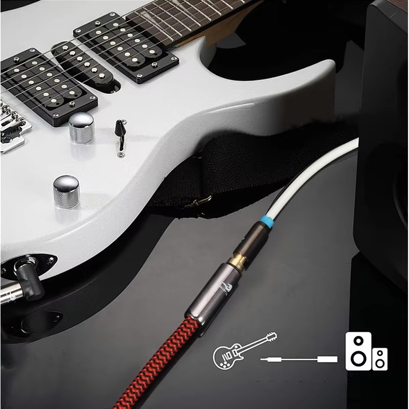 1/4 -tums trs 6.35mm -hane  to 3.5mm -hona jack stereoljudkabel för mixerförstärkare gitarr piano hörlursadapter skärmade sladdar