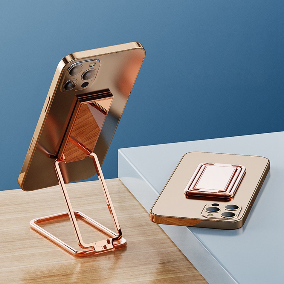 Soporte Universal para teléfono móvil, accesorio de aleación de Zinc, anillo plegable, ultrafino, magnético, para coche, tableta, PC, escritorio: A3
