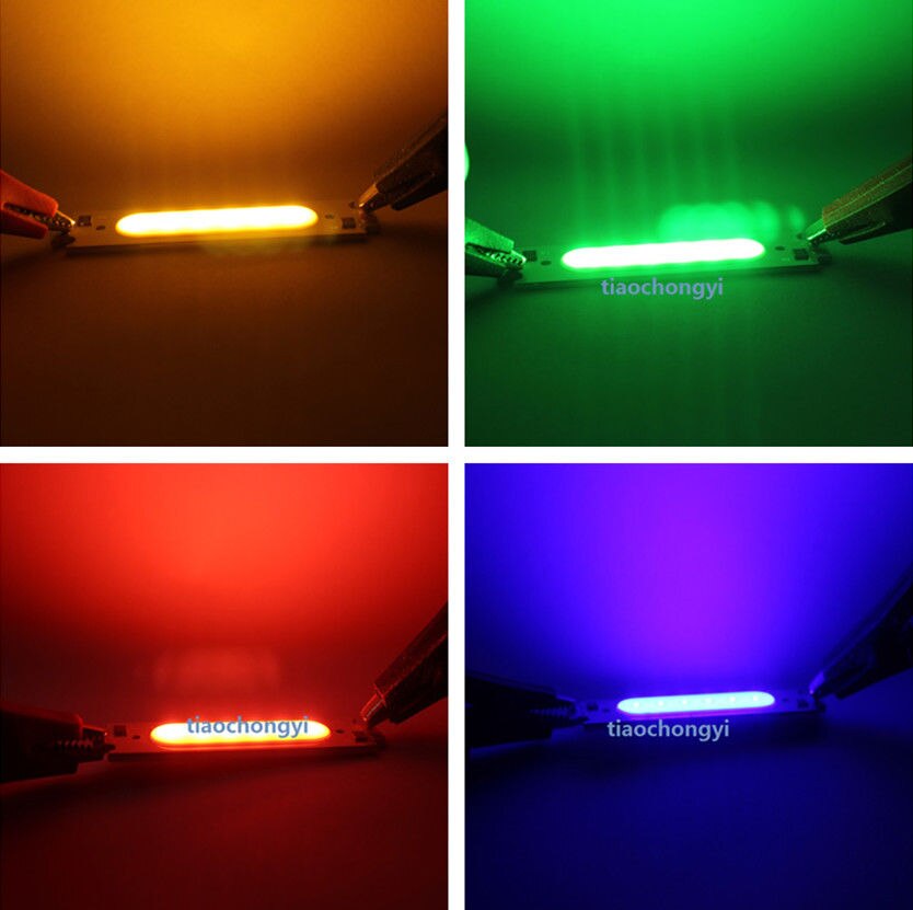 10 stk 2w 12v hvid rød grøn blå cob high power led stripe led lysdiode