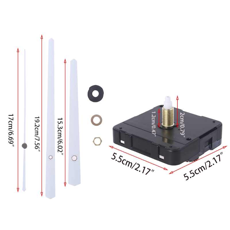 Diy Quartz Wandklok Bewegingsmechanisme Wijzers Batterij Werkende Reparatieonderdelen Set Diy White Pointer