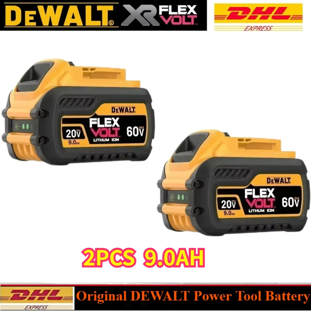 Originalt dewalt batteri 20v, 2.0v-9.0ah,  genopladeligt lithium-ion-batteri, dcb 115,  dcb 118,  dewalt værktøjsbatteri + oplader