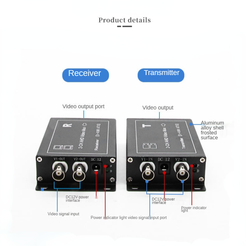 Cctv Camera Multiplexer 2 Channel Ahd Coaxial Video Multiplexer With Signal Transmission Distance Ahd Multiplexer