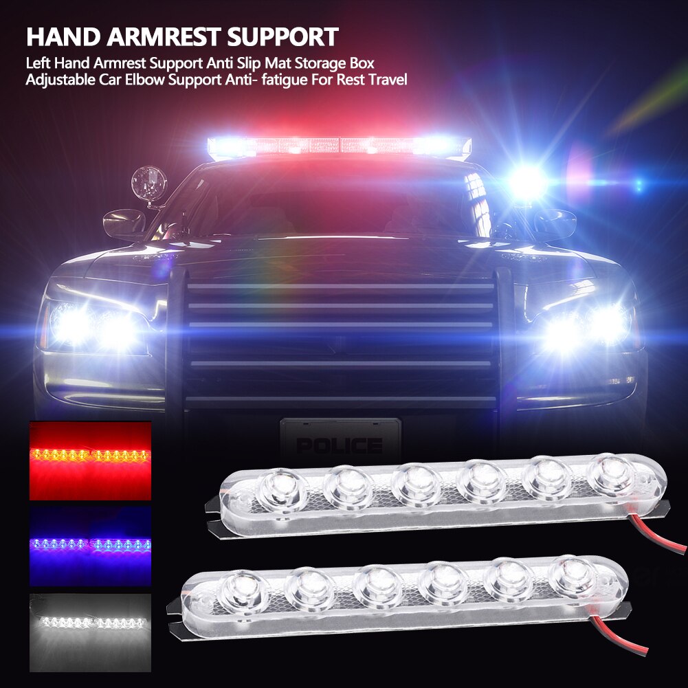 Luz estroboscópica de policía para coche, camión y motocicleta, intermitente de advertencia de emergencia, luces traseras de freno y parada, 5/6 LED, 2 piezas