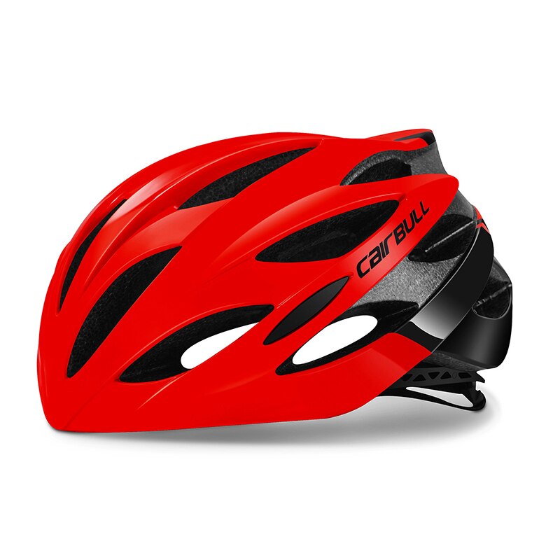 Cascos de bicicleta Cairbull para hombres y mujeres casco de bicicleta ligero MTB bicicleta de carretera de montaña totalmente moldeado protector de cascos de ciclismo: Rojo / L