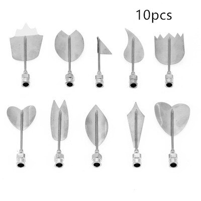 10/11pcs 3D Jelly Flower Carving Tool Art Home Kitchen Stainless Steel Gelatin Pudding Nozzle Syringe Cake Decorating Utensil: 10PCS Silver-K