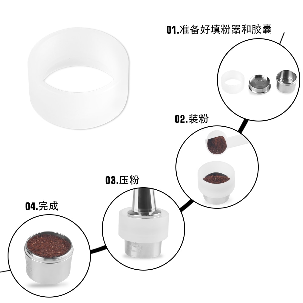 Rostfritt stål för nespresso kaffefilter återanvändbar kapsel metall sabotage kaffesked med klämma 8 st latte typ kaffe verktyg
