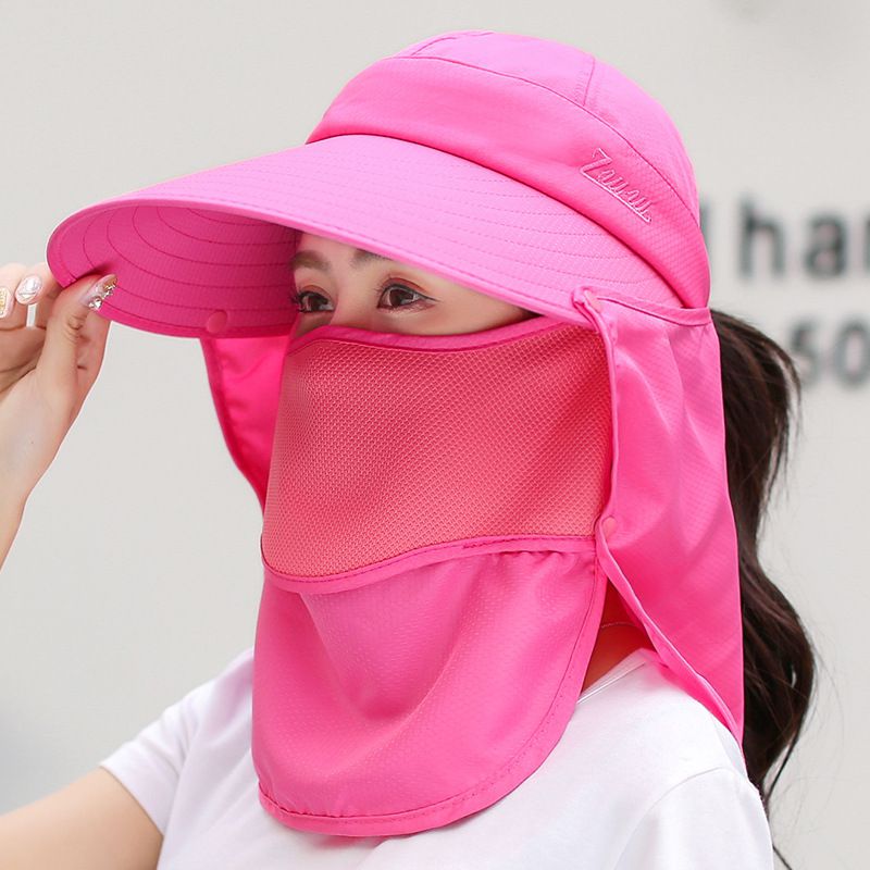 Sombrero para el Sol a prueba de viento para mujer, gorro de secado rápido de doble capa, protección para cubrir cuello y rostro, gorra UV con protección solar, gorro de pesca para exteriores y senderismo: MR