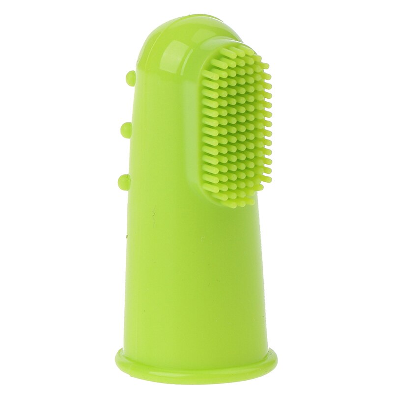 Cepillo de dientes de silicona Natural para mascotas, productos de cuidado de limpieza Dental suave para gatos y perros, juguetes suministros para mascotas de limpieza antimordida: GN