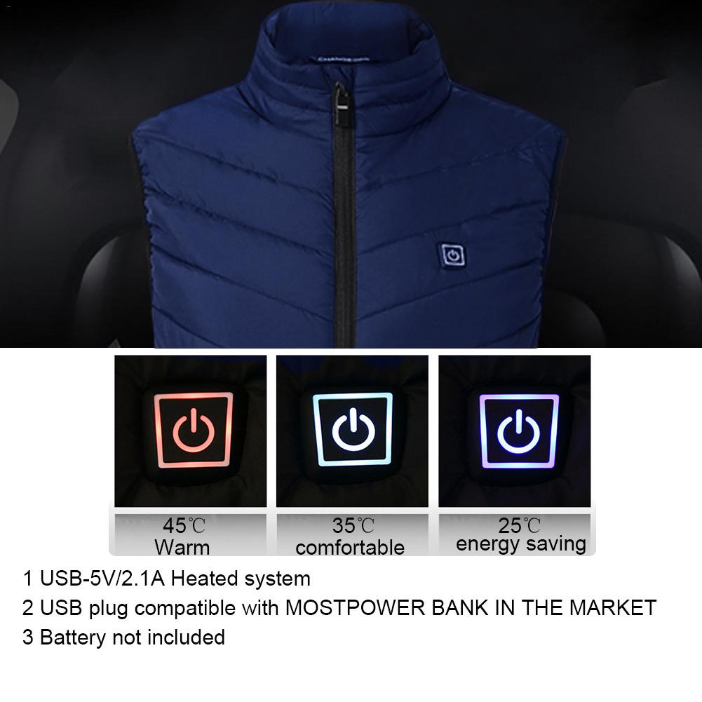 Graphène électrique gilet USB Intelligent température constante gilet chauffant pour Sports de plein air pêche électrique gilet chauffant