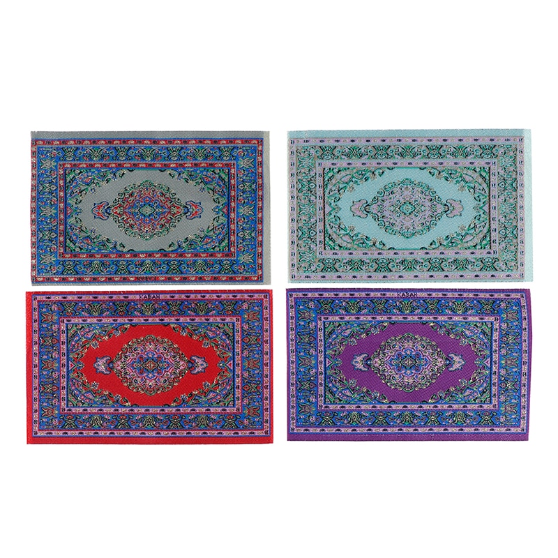 Woven Turkish Rug Dollhouse Mini Carpet Mat 1:12 Dollhouse Miniature furniture component Simulation mini model ground decoration