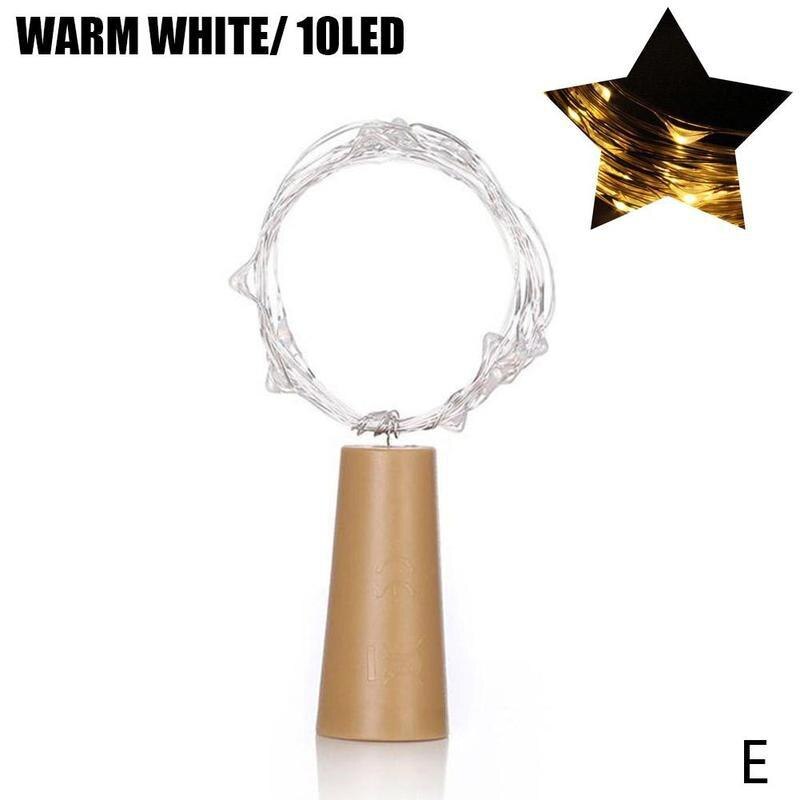 Decorative Small Lantern LED Wine Bottle Fairy Light * Batteries 3 LED AG13/ Weddin Cork Christmas LR44 Shaped String WITH R6H1: warm white 10led