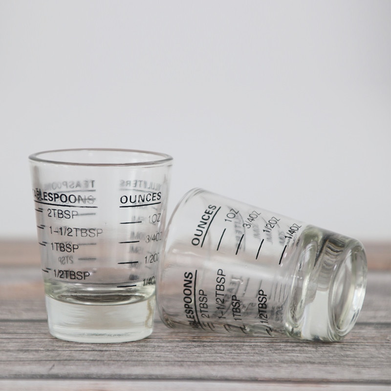 Taza pequeña de café Espresso resistente al calor, vaso medidor de vidrio grueso con calibración, herramientas para hornear, 30/60ml, 1 ud.