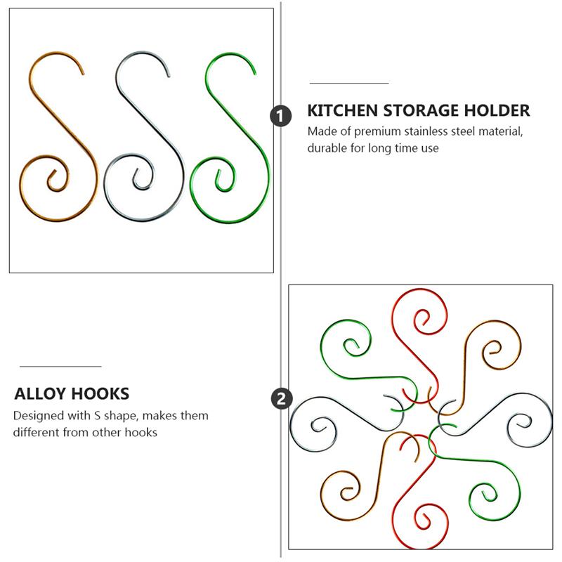 100 szt. Metalowe wieszaczki świąteczne haczyki w kształcie litery S ozdoba 5cm drzewo uniwersalny ornament