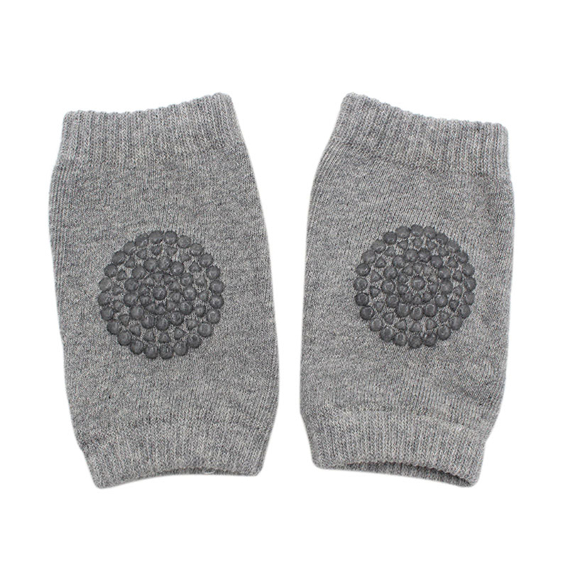 2 pezzi neonato nato bambino morbido durevole ginocchiera protettore neonati ragazze bambini antiscivolo sicurezza gomito strisciante cuscino ginocchiera: Light Grey