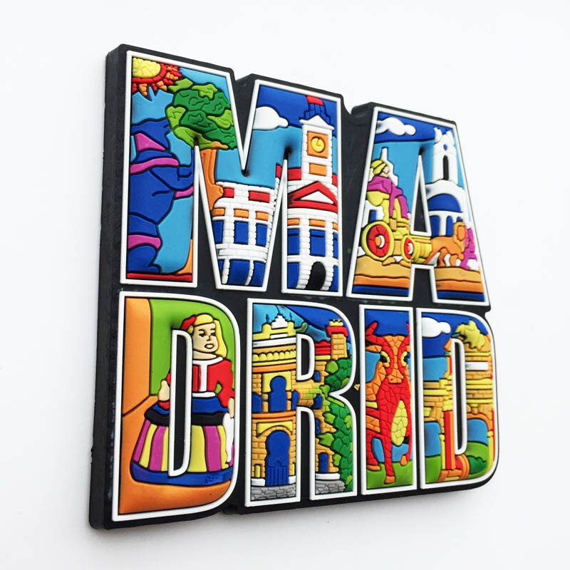 Spain Fridge Magnets Barcelona Madrid Mallorca EspanaTourism Souvenir Soft Silicone Magnetic Refrigerator Sticker Decor