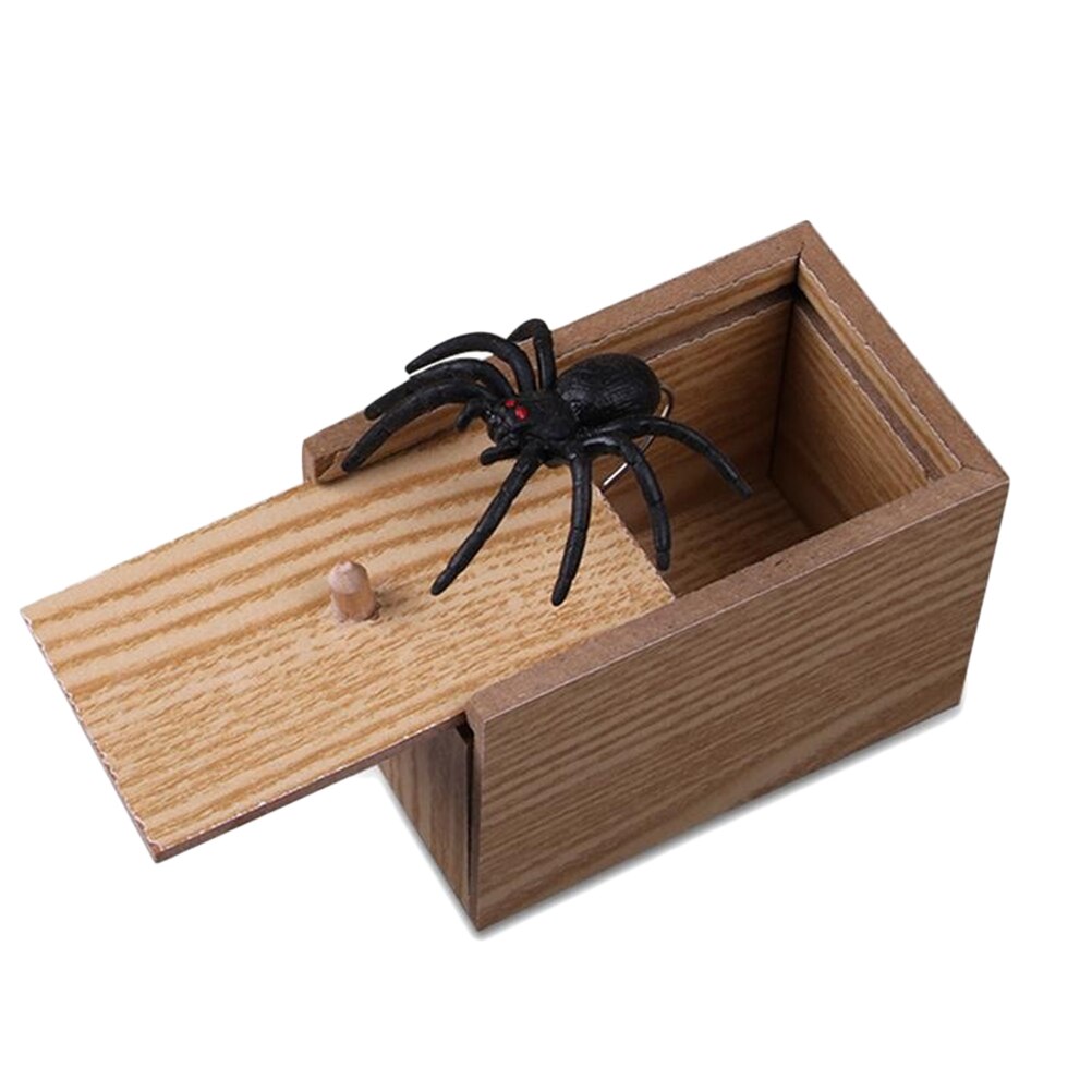 Sjov skræmmeboks træspind edderkop stor sjov-træ skræmmeboks interessant legetrick joke legetøj: Default Title