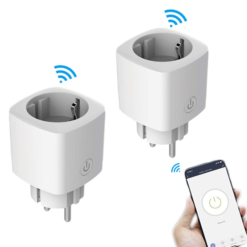 WiFi Smart Plug EU Adapter Wireless Remote Voice Control Socket Timer Socket For Use With Alexa Google Home: 2piece