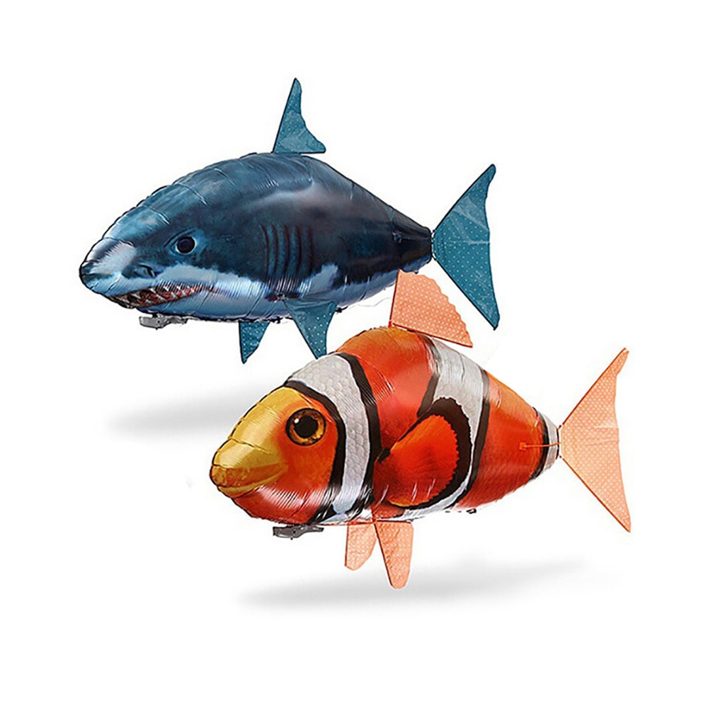 Juguetes de tiburón con Control remoto para niños, globos de animales voladores infrarrojos, juguete de pez payaso para niños, de Navidad, decoración