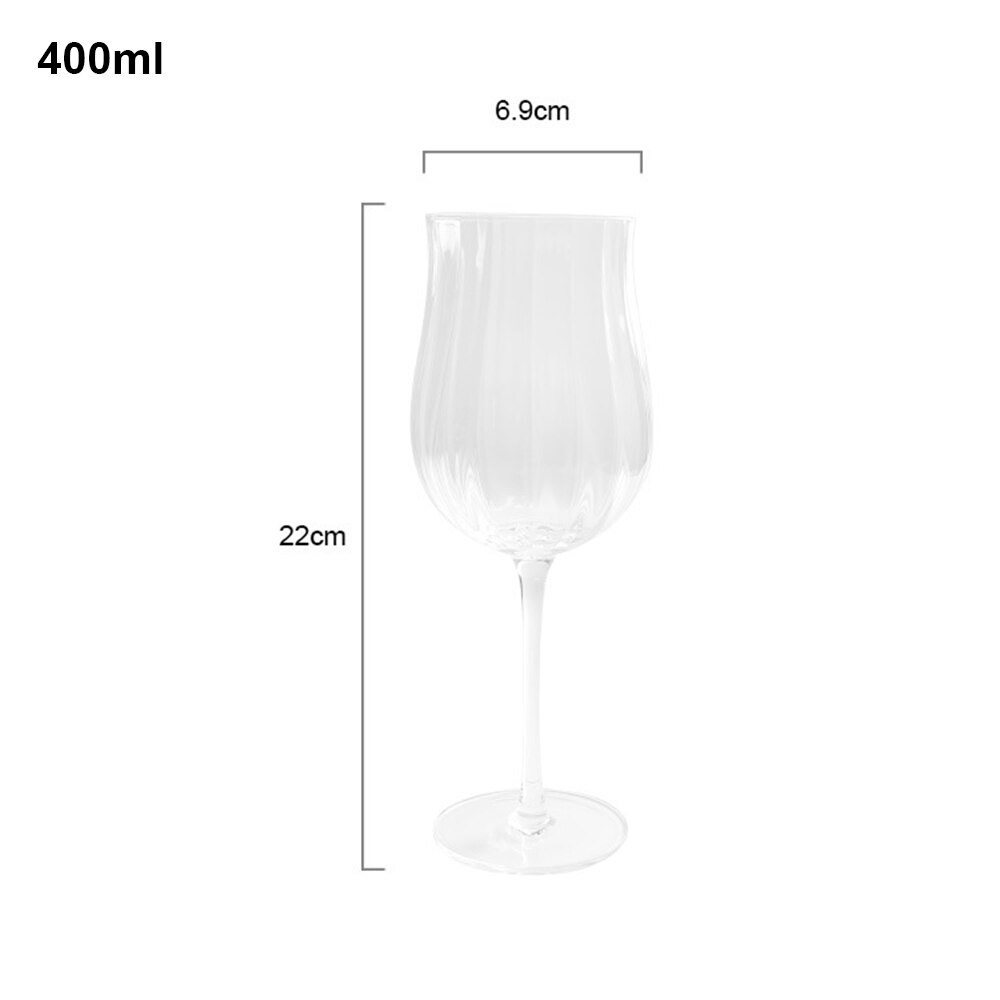 2PCS/Set Tulip Shape Lead-Free Crystal Glass Goblet Rib 150-400ml Red Wine Cocktail Whiskey Champagne Glass Wine cup: D