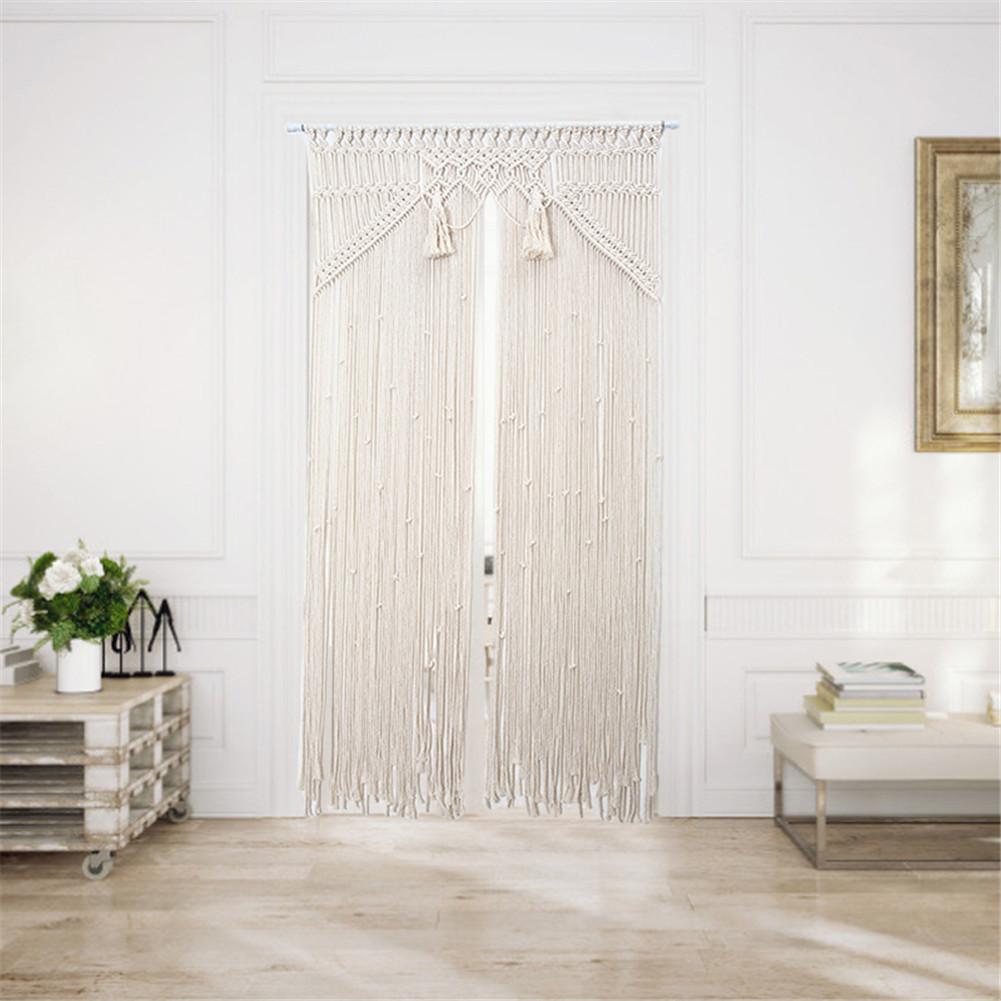 80x150cm Zauberstab Hängen Macrame Vorhang Böhmischen Handwoven Tapisserie Perfekte Tür Vorhang Makramee Für Schlafzimmer Hochzeit Dekoration