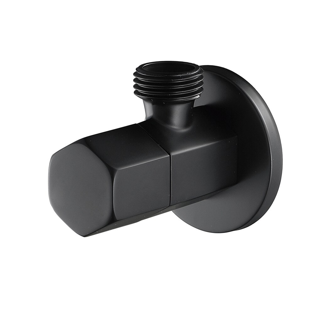 Black flash 100% brass angle valve cold Water stop valve bathroom kitchen Faucet installation accessories