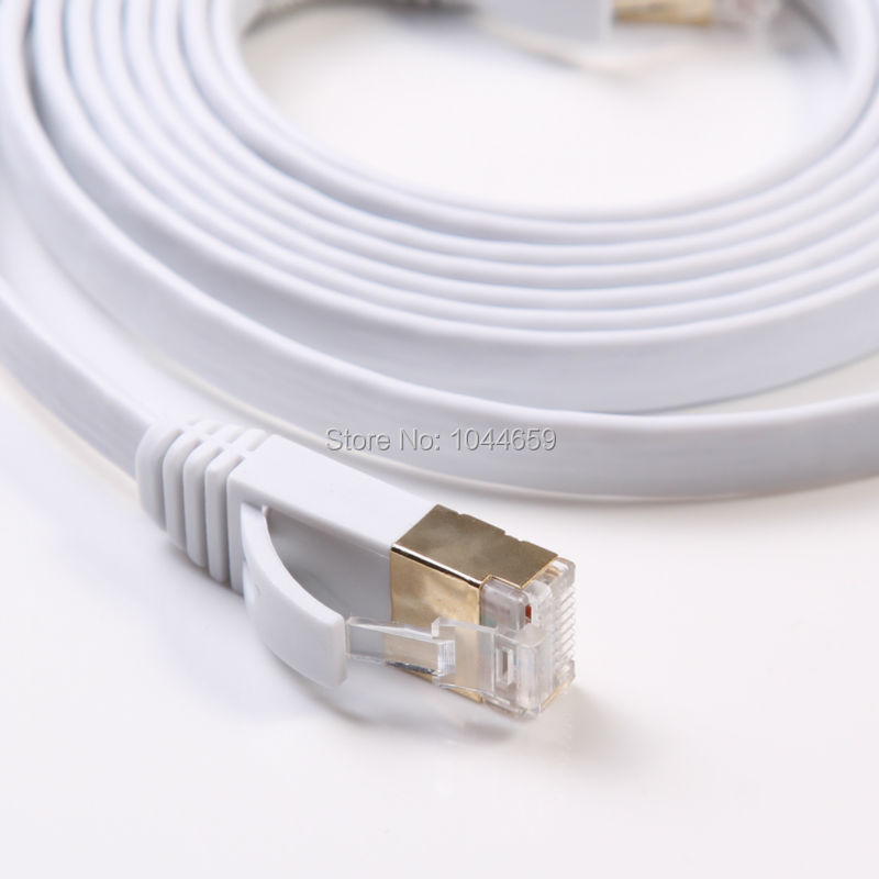 1m/2m/3m/5m/10m/15m/20m/25m/30m netværkskabel ethernetkabel kat. 7 tyndt højhastigheds fladt skærmet parsnoet internet lan