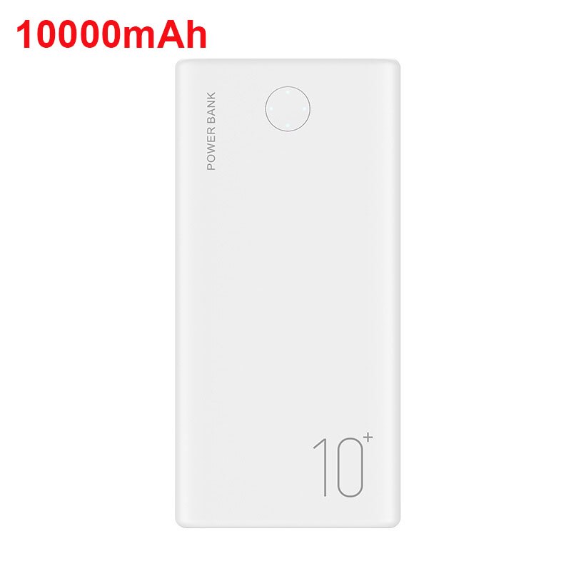 Banco de energía portátil, cargador de batería externo de 10000mAh, 2.1A, cargador rápido para iPhone, Huawei, Samsung, Xiaomi: White 10000mAh