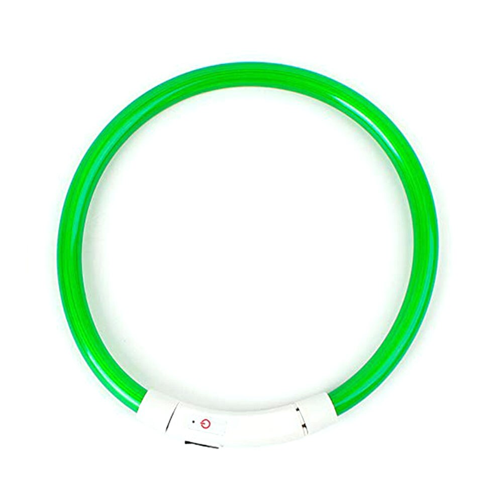 Super Bright Adjustable LED Dog Collar Glowing Belt Flashing Necklace Visibility Pet Safety USB Rechargeable Light Up: Green / S