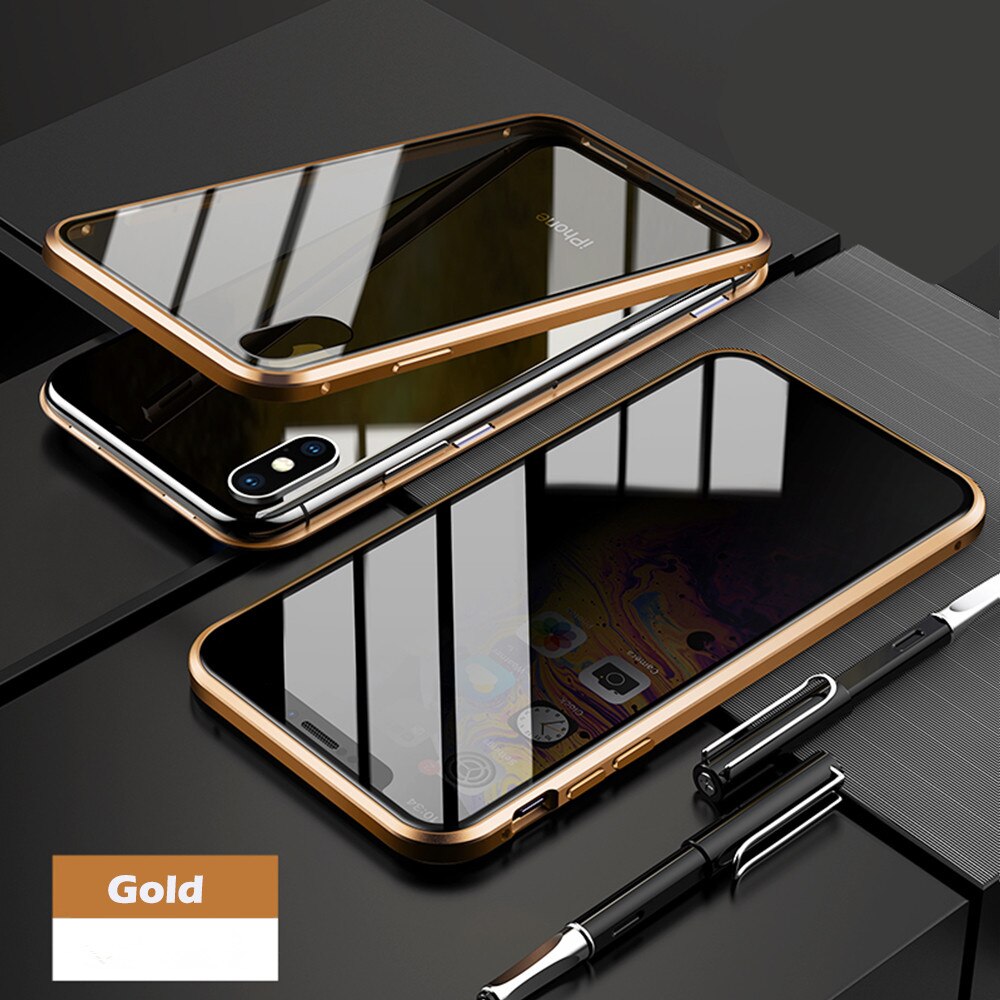 Magnetic Privacy Glass Case for Phone: Default Title