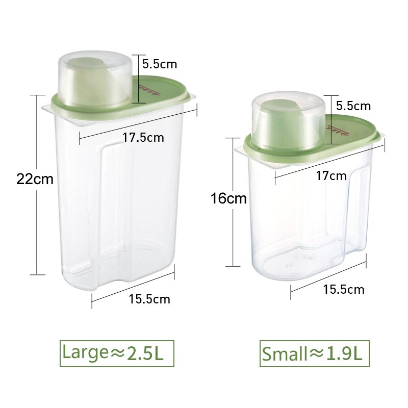 PP Food Storage Box Plastic Clear Container Set with Pour Lids Kitchen Storage Bottles Jars 67Oz~88Oz H1211