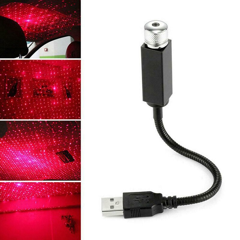 LED USB Car Roof Star Plug Play Car Home Ceiling Romantic USB Night Light Starry Sky Red Blue Decor Multiple Lighting Effects